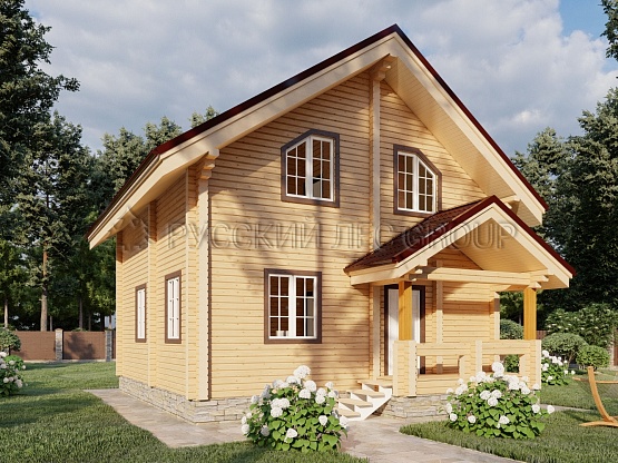 Дом из бруса проект ХРИЗОЛИТ 108,5м2 7,65х8,00