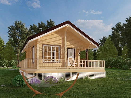 Дом из бруса проект Гарнье 63,8м2 7,6х9,0
