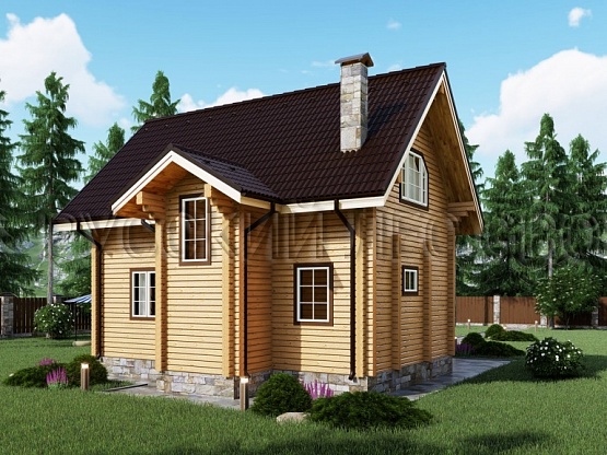 Дом из бруса проект ФЬОРОВАНТИ 96,5м2 10,00х8,50