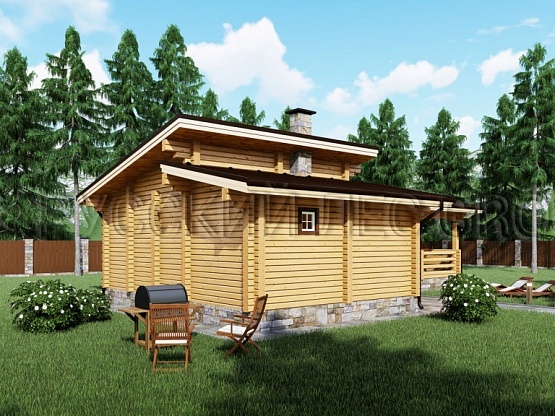 Дом из бруса проект МОНФЕРРАН 69,0м2 8,0х14,0