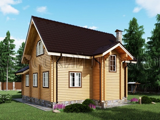 Дом из бруса проект ФЬОРОВАНТИ 96,5м2 10,00х8,50