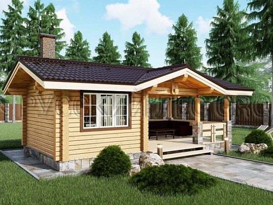 Дом из бруса проект ИСОДЗАКИ 29,0м2 4,0х8,0