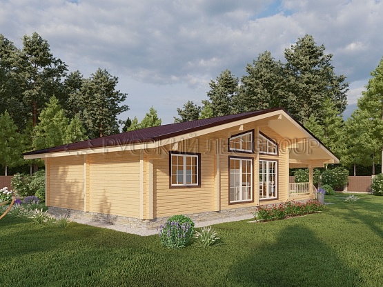 Дом из бруса проект ЛАЙОШ 122,0м2 8,0х15,0