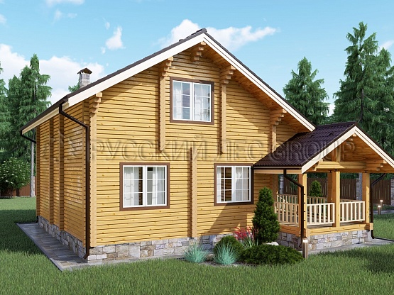 Дом из бруса проект ДАНИЭЛЬ 140,0м2 11,0х11,5