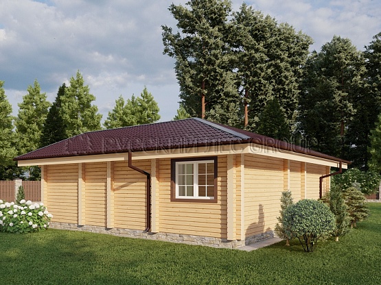 Дом из бруса проект Гварини 62,7м2 9,0х9,0