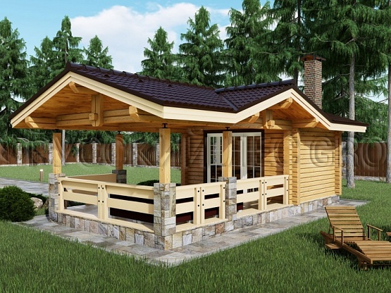 Дом из бруса проект ИСОДЗАКИ 29,0м2 4,0х8,0