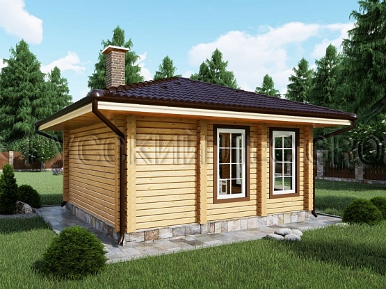 Дом из бруса проект ПИАНО 30,36м2 5,5х5,5