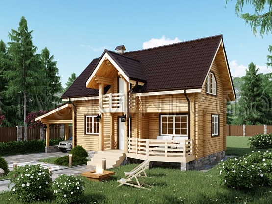 Дом из бруса проект БРАМАНТЕ 101,5м2 5,5x9,5