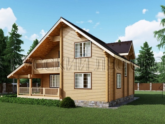 Дом из бруса проект САНСОВИНО 187,2м2 9,0х10,8