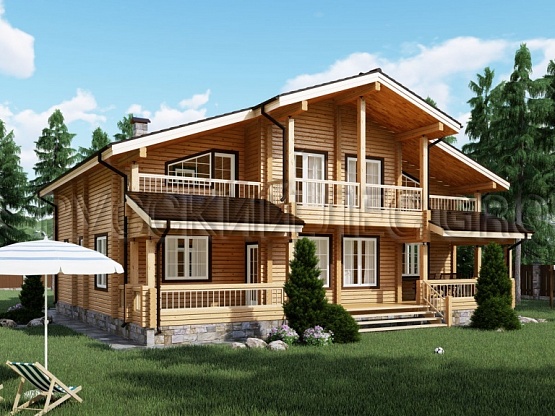 Дом из бруса проект КВАРЦ 322,0м2 13,0х14,3