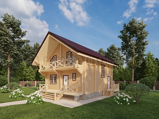 Дом из бруса проект БЭРЛИ 132,0м2 8,0х8,0