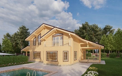 Дом из бруса 12,05 х 16,2, проект - ВАНБРУ