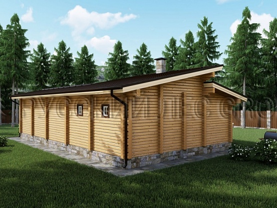 Дом из бруса проект МОНФЕРРАН 69,0м2 8,0х14,0