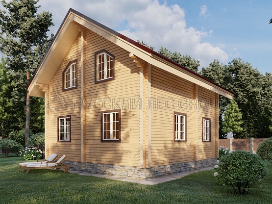 Дом из бруса проект ХРИЗОЛИТ 108,5м2 7,65х8,00