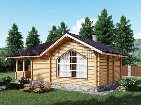 Дом из бруса проект БОВЕ 64,4м2 6,3х11,3