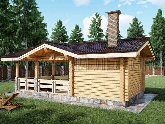 Дом из бруса проект ИСОДЗАКИ 29,0м2 4,0х8,0