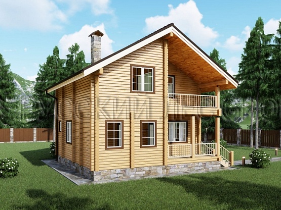 Дом из бруса проект СКАПОЛИТ 123,0м2 8,2х8,2