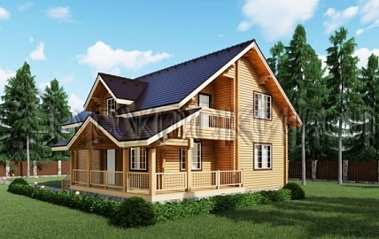 Дом из бруса 9,0 х 10,8, проект - САНСОВИНО
