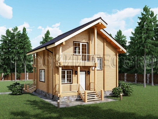 Дом из бруса проект СКАПОЛИТ 123,0м2 8,2х8,2