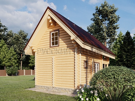 Дом из бревна проект ЛУРАГО 68,5м2 4,6x8,6