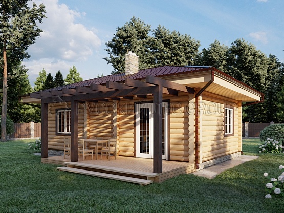 Дом из бревна проект ДОНАТО 63,7м2 5,50х9,50