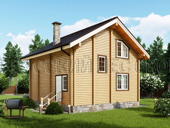 Дом из бруса проект АМЕРТИН 111,3м2 7,8х8,0