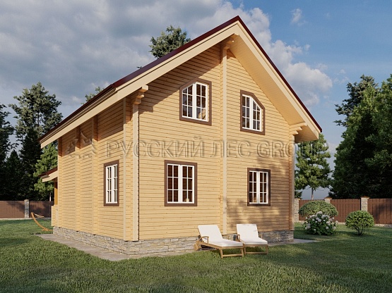 Дом из бруса проект ХРИЗОЛИТ 108,5м2 7,65х8,00