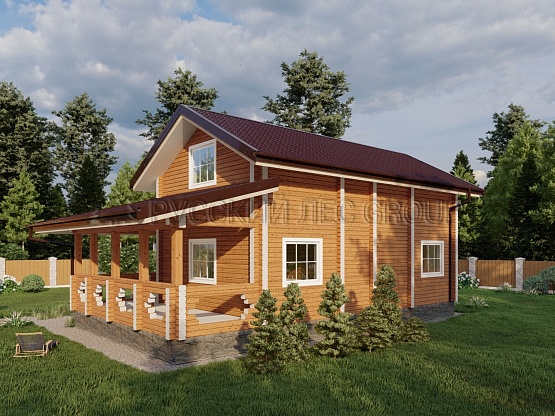 Дом из бруса проект ЛОРЕНЦО 128,2м2 7,0х12,5