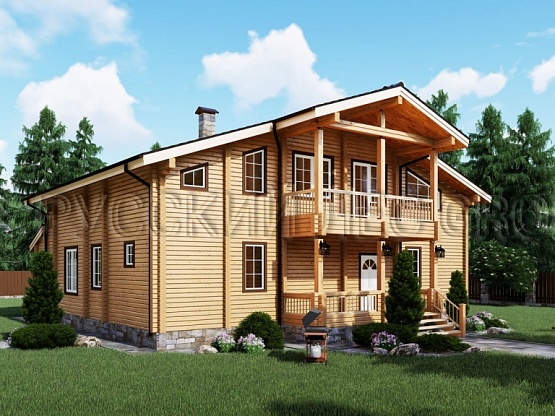 Дом из бруса проект КВАРЦ 322,0м2 13,0х14,3