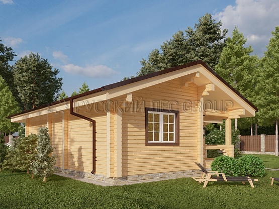 Дом из бруса проект Гварини 62,7м2 9,0х9,0