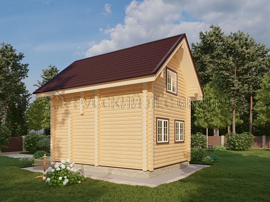 Дом из бревна проект ЭЙФЕЛЬ 67,1м2 7,4х5,4
