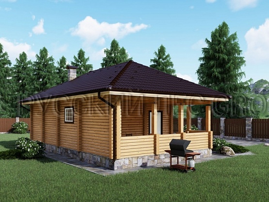 Дом из бруса проект БОВЕ 64,4м2 6,3х11,3