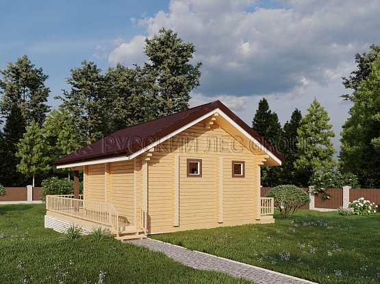 Дом из бруса проект Гарнье 63,8м2 7,6х9,0